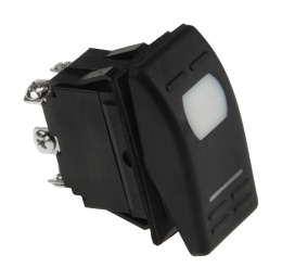 Переключатель двухпозиционный (ON)-ON 12 В/16А 6Р с подсветкой без фиксации 1 положения (AES111855M)